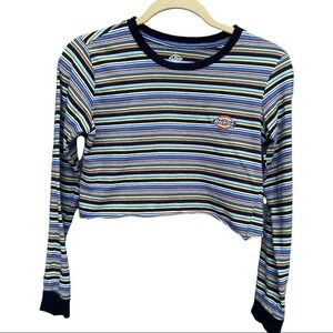 Dickies Y2K stripped long sleeves cropped tee sz Small
